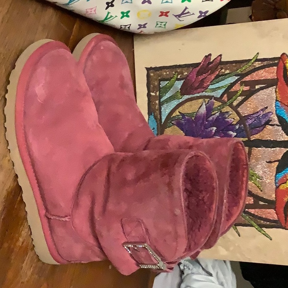 Hot pink ugg boot bling